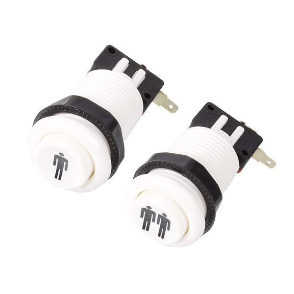 Fosiya 7X Arcade Buttons 30mm Happ Type Push Buttons with 20cm Cable for Arcade Joystick and Arcade1up Games Console Black - Image 3