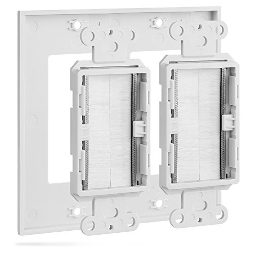 Fosmon 2-Gang Wall Plate: Low Voltage Cable Pass-Through for HDMI, Coaxial & Speaker Wires - Easy In-Wall Installation - Image 4