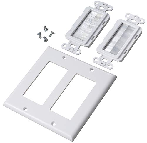 Fosmon 2-Gang Wall Plate: Low Voltage Cable Pass-Through for HDMI, Coaxial & Speaker Wires - Easy In-Wall Installation - Image 8