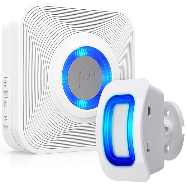 Fosmon WaveLink Wireless Motion Sensor Door Chime Alarm 500 Feet 58 Tunes 5 Volume Levels LED Indicators for Home Business Store Entrance
