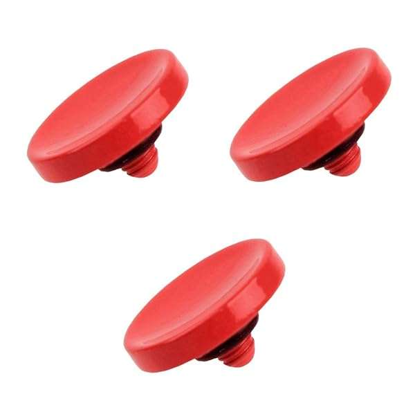 Foto&Tech Soft Shutter Release Button for Fuji, Leica, Nikon - 3 Pack Red | Compatible with X-T5, X-T4, M10, Df & More