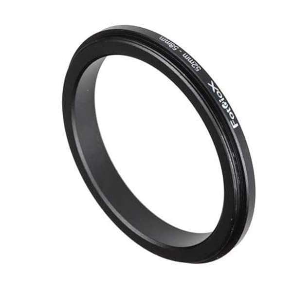 Fotodiox 52mm to 58mm Macro Close-Up Reverse Ring for Nikon, Canon, Sony & More - Anodized Black Metal