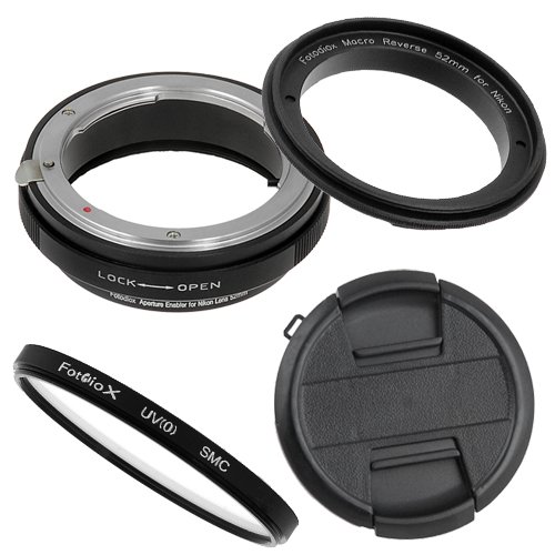 Fotodiox 52mm Macro Reverse Ring Filter Kit for Nikon F-Mount: UV Filter & Aperture Control Included