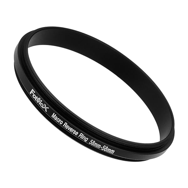 Fotodiox 58mm Macro Close-Up Reverse Ring for Nikon, Canon, Sony & More - Anodized Black Metal