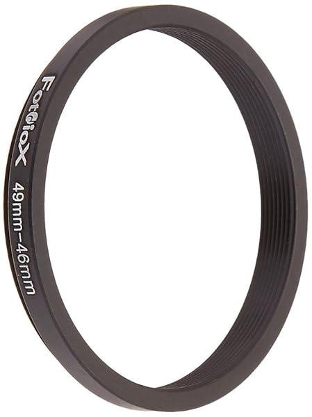 Fotodiox 49mm to 46mm Metal Step Down Ring - Anodized Black for Superior Durability