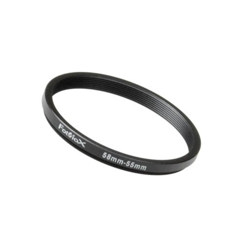 Fotodiox 58mm to 55mm Metal Step Down Ring - Anodized Black for Superior Durability