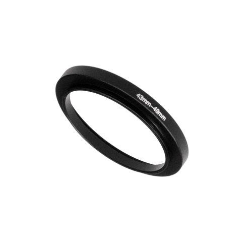 Fotodiox Metal Step Up Ring, Anodized Black Metal 43mm-49mm, 43-49 mm