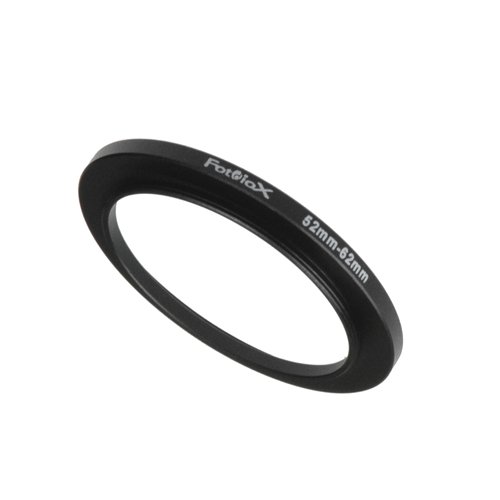Fotodiox Metal Step Up Ring, Anodized Black Metal 52mm-62mm, 52-62 mm