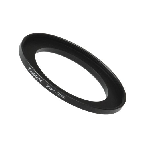 Fotodiox Metal Step Up Ring, Anodized Black Metal 55mm-72mm, 55-72 mm
