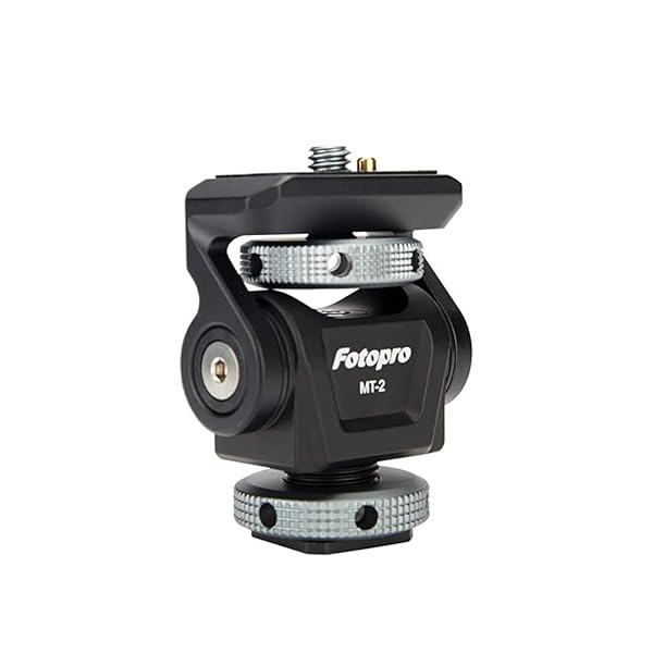 Fotopro Field Monitor Mount with Cold Shoe Support Camera Monitor Mount Holder Tilt 180 Degree and Swivel 360 Degree for 5/7 inch Grey - Image 2