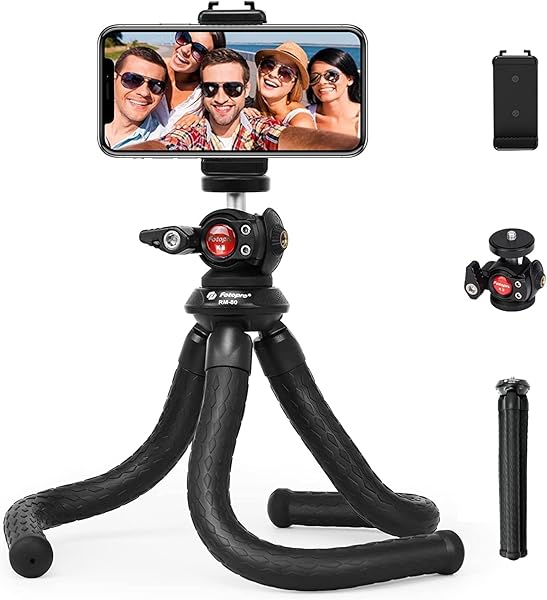 Fotopro RM-80 Flexible Tripod with Ball Head for Travel Vlogging and Smartphones Compact Portable Handheld Camera Mount