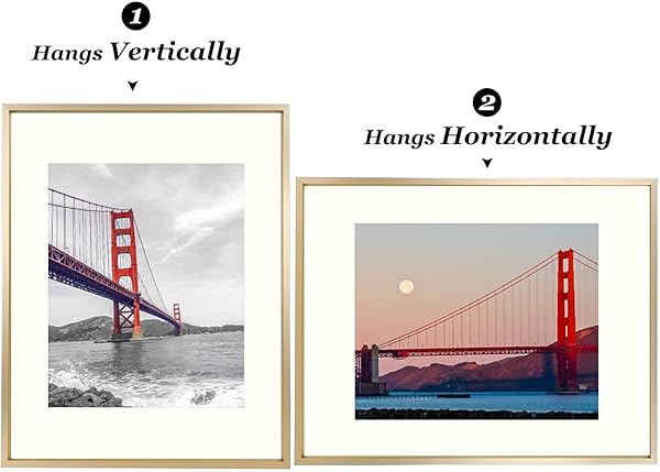 Frametory 11x14 Aluminum Photo Frame with Ivory Mat for 8x10 Pictures - Stylish Gold Metal Frame Collection - Image 6