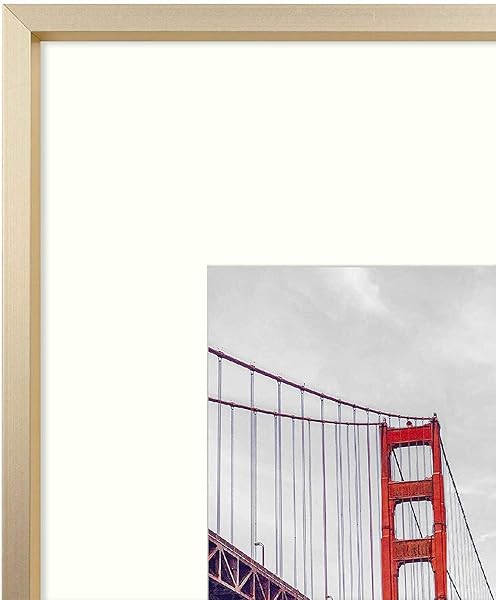 Frametory 11x14 Aluminum Photo Frame with Ivory Mat for 8x10 Pictures - Stylish Gold Metal Frame Collection - Image 7