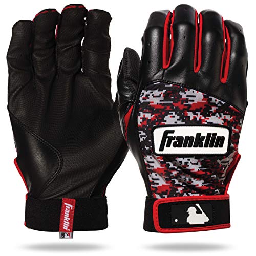 Franklin Sports Franklin Sports MLB Digitek Baseball Batting Gloves - Gray/Red for Adults - Size Large