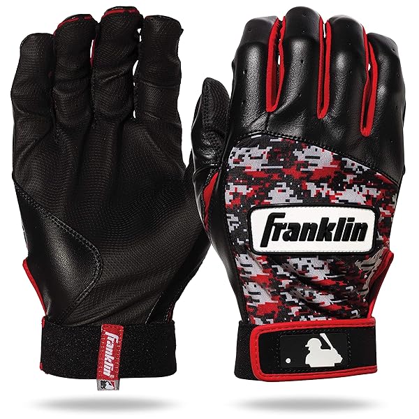 Franklin Sports Franklin Sports MLB Digitek Baseball Batting Gloves - Gray/Red Digi for Adults - Size X-Large