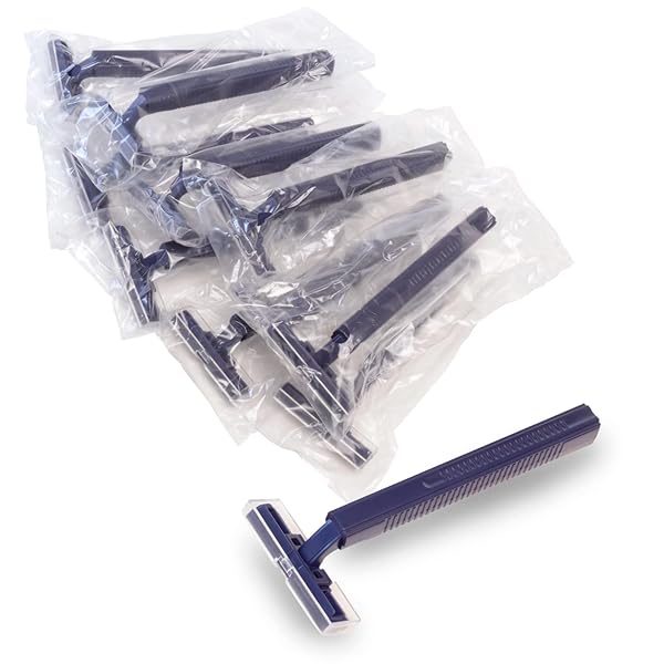 Freshscent 144 Pack Twin Blade Razors Individually Wrapped with Safety Cap Disposable Bulk Case Unisex