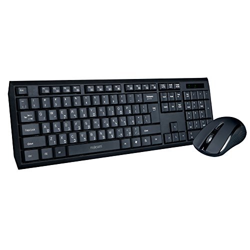 Fujicom Wireless Hebrew Keyboard and Mouse Combo with LCD Status Dashboard for Seamless Typing in Hebrew and English