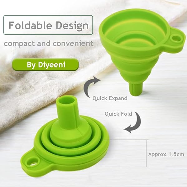 Foldable Silicone Funnel with Metal Filter Mesh for 15mm Bottles - Perfect for 3D Printer Resin Curing - Image 5