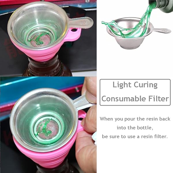 Foldable Silicone Funnel with Metal Filter Mesh for 15mm Bottles - Perfect for 3D Printer Resin Curing - Image 6