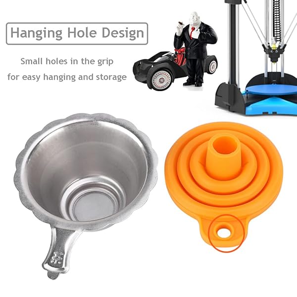 Foldable Silicone Funnel with Metal Filter Mesh for 15mm Bottles - Perfect for 3D Printer Resin Curing - Image 7