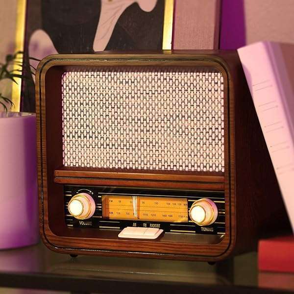 Fuse RAD-V1 Vintage Wood Retro Radio: Bluetooth AM/FM Speaker in Mid Century Modern Design - Image 6