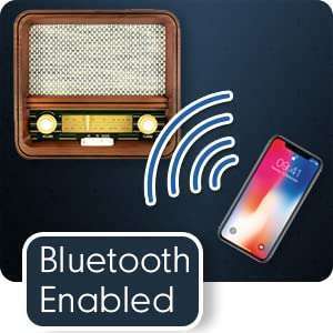 Fuse RAD-V1 Vintage Wood Retro Radio: Bluetooth AM/FM Speaker in Mid Century Modern Design - Image 8