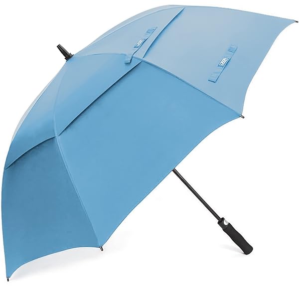 G4Free 54 Inch Automatic Open Golf Umbrella Windproof Extra Large Double Canopy Waterproof Stick Umbrella for Men Sky Blue