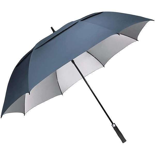Buy G4Free 62-Inch Windproof Golf Umbrella - Automatic Open, Double Canopy, UV Protection, Dark Blue