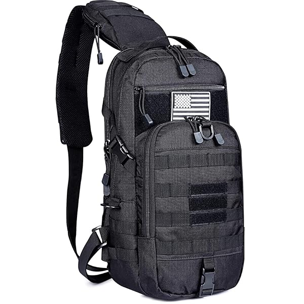 G4Free Tactical Sling Bag EDC Backpack Molle Chest Shoulder Assault Pack Outdoor Daypack Black