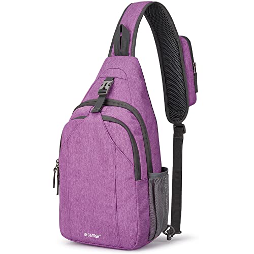 G4Free Light Purple RFID Blocking Sling Backpack Crossbody Chest Bag for Hiking and Travel Outdoor Daypack