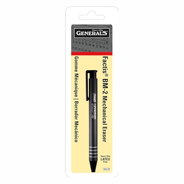 Darice General Pencil Co. GPBM2-BP Factis Pen Style Eraser - White Carded for Precision Erasing
