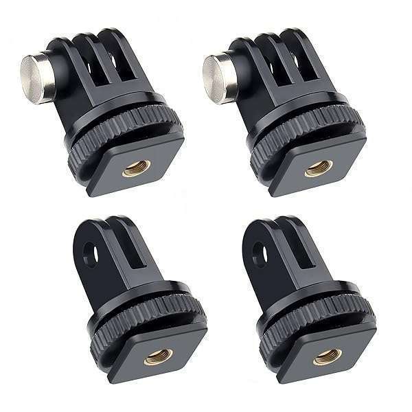 GEPULY 4 Pack Cold Shoe Mount Adapters for GoPro & DSLR - Versatile Bracket for Action Cameras, Microphones & LED Lights