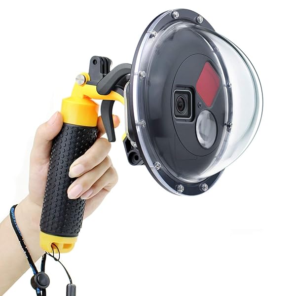 GEPULY Dome Port Lens for GoPro Hero 5/6/7: Waterproof Case, Red Filter & Macro Filter Included