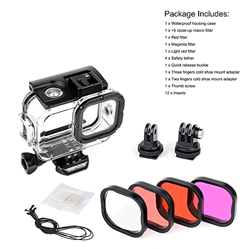 GEPULY Waterproof Case for GoPro Hero 13-9: 60M Dive Housing with Red, Snorkel & Macro Filters - Image 10