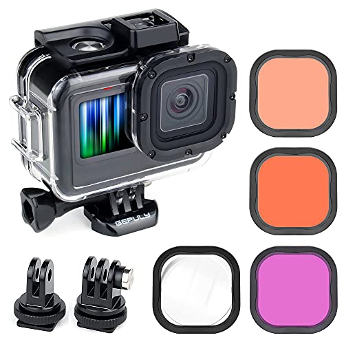 GEPULY Waterproof Case for GoPro Hero 13-9: 60M Dive Housing with Red, Snorkel & Macro Filters - Image 2