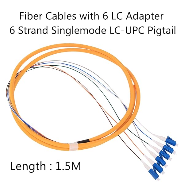 GESD 4Pcs 1.5 Meter LC Cable SingleMode 9/125 Fiber Pigtail Color-Coded Patch Cord with Ceramic Ferrule for Fusion Splicing - Image 4