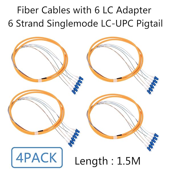 GESD 4Pcs 1.5 Meter LC Cable SingleMode 9/125 Fiber Pigtail Color-Coded Patch Cord with Ceramic Ferrule for Fusion Splicing - Image 11