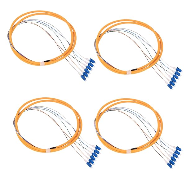 GESD 4Pcs 1.5 Meter LC Cable SingleMode 9/125 Fiber Pigtail Color-Coded Patch Cord with Ceramic Ferrule for Fusion Splicing - Image 2