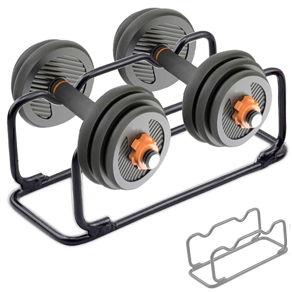 GFertre 2-in-1 Dumbbell & Barbell Rack - 660LB Capacity Steel Storage Stand for Strength Training