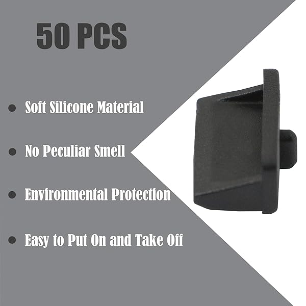 GINTOOYUN 50pcs USB Anti Dust Cap Port Plug Cover for USB Type A Female End Silicone Black - Image 4