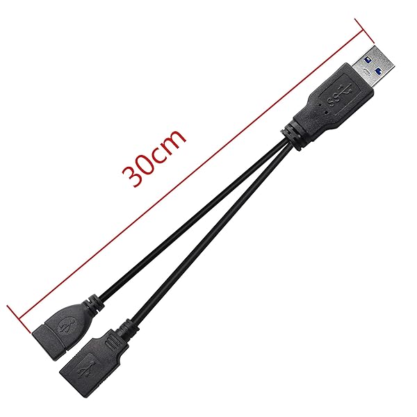 GINTOOYUN USB 3.0 Splitter Cable - 30cm Type A Male to 3.0 & 2.0 Female Y Extension for PC & Laptop - Image 7