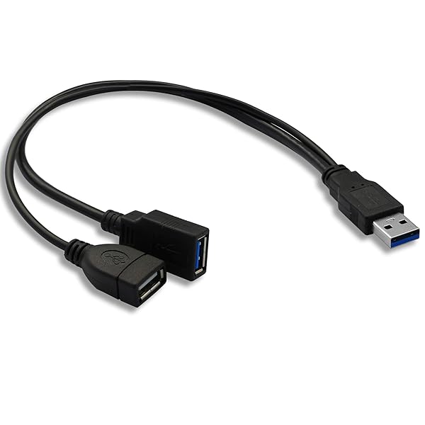 GINTOOYUN USB 3.0 Splitter Cable - 30cm Type A Male to 3.0 & 2.0 Female Y Extension for PC & Laptop - Image 2