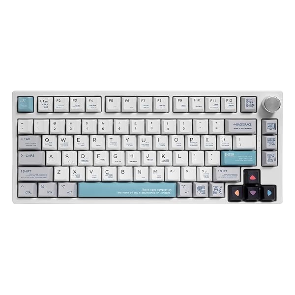 GK GAMAKAY TK75 75% Hot Swap RGB Bluetooth 5.0 2.4GHz Wireless USB-C Wired Mechanical Keyboard with Knob Control, PBT Cherry Profile Keycaps Gaming