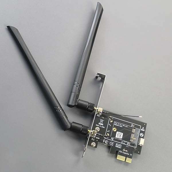Upgrade Your WiFi: GLOTRENDS WA01 M.2 to PCIe X1 Adapter with 6-dBi Antenna for WiFi 4/5/6/6e/7 Compatibility - Image 4