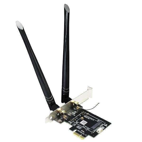 Upgrade Your WiFi: GLOTRENDS WA01 M.2 to PCIe X1 Adapter with 6-dBi Antenna for WiFi 4/5/6/6e/7 Compatibility - Image 2
