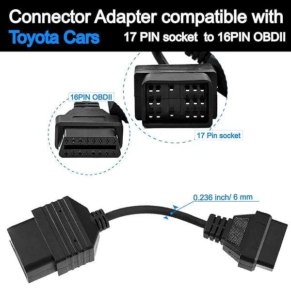 GOLITON 17 Pin to 16 Pin OBDII Adapter for Toyota Camry, Corolla, Highlander & Prius - Fast Diagnostic Solution - Image 4