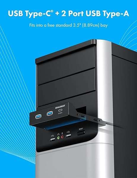 "Upgrade Your PC with GRAUGEAR 3.5" USB Hub: 20Gbps USB3.2 Gen2 & USB 3.0 Ports for Fast Connectivity" - Image 4