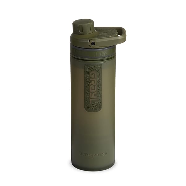 GRAYL UltraPress 16.9 oz Water Purifier Bottle for Hiking & Travel - Olive Drab Filter for Survival & Backpacking - Image 2