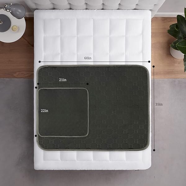 GRUENERDE Ultra Absorbent Waterproof Washable Incontinence Chair Pads for Wheelchair and Sofa 21x22in Black Set of 3 - Image 9