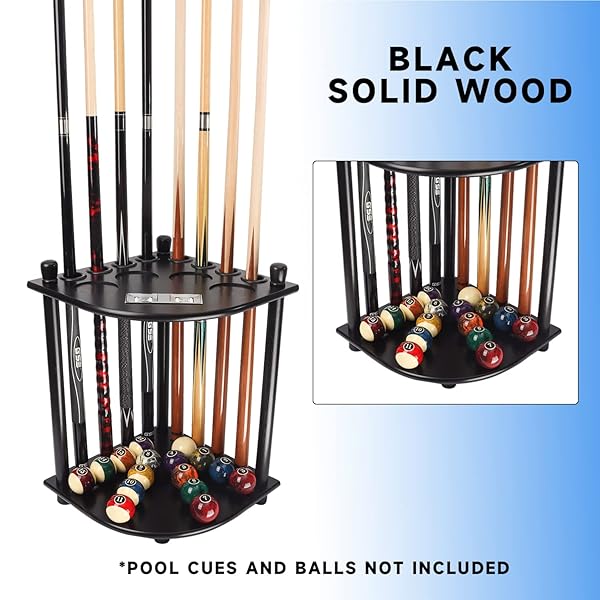 Corner-Style Billiards Pool Cue Rack with Score Counters - Holds 8 Cues & Balls | GSE Games & Sports Expert - Image 7